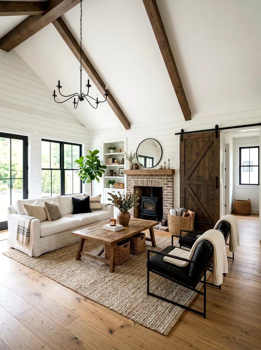 Bright, durable living room in a home built to rent